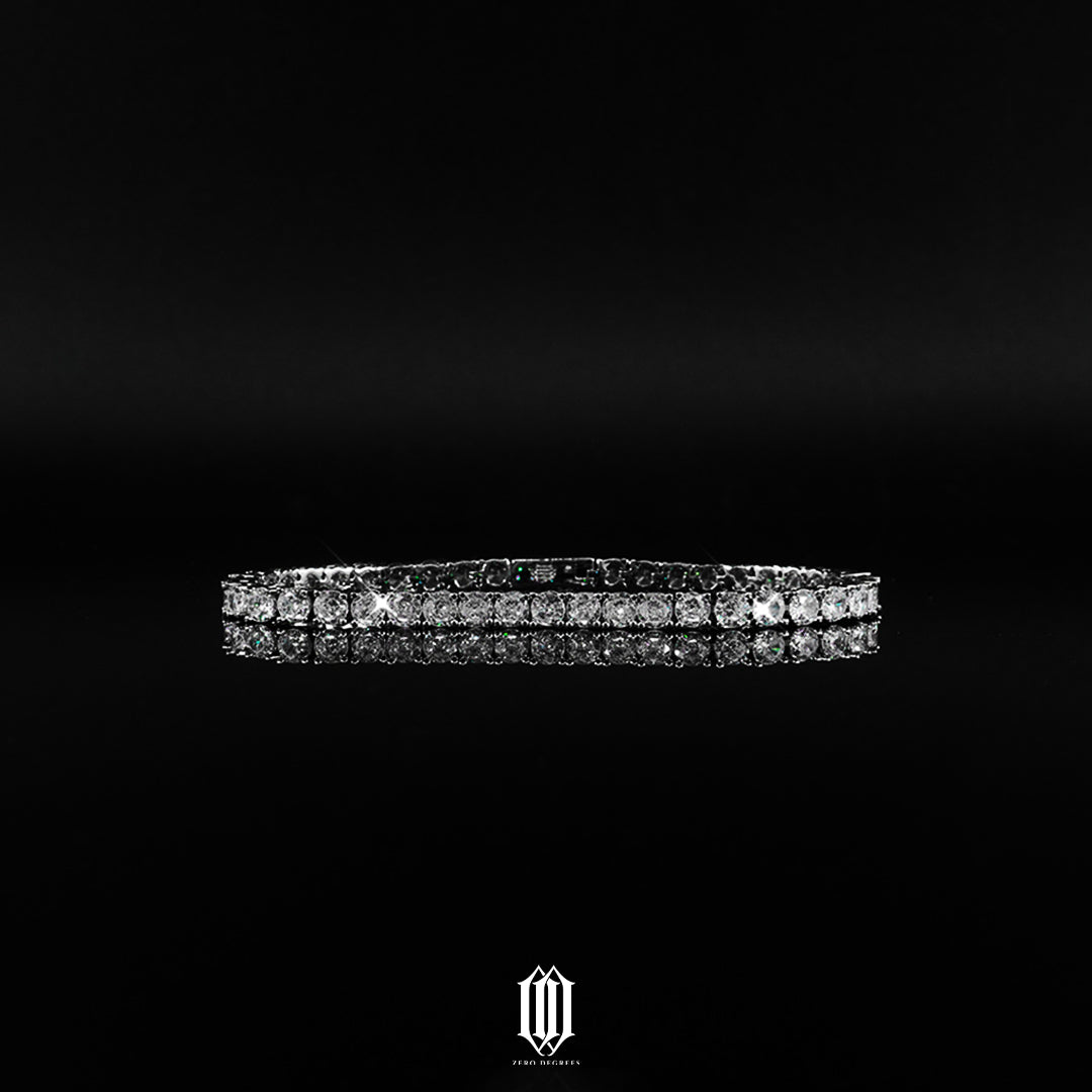 4mm Tennis Link Bracelet - White Gold