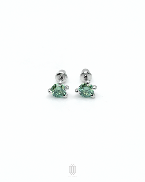 VVS  Moissanite Aquamarine Dragon Claw Earstuds