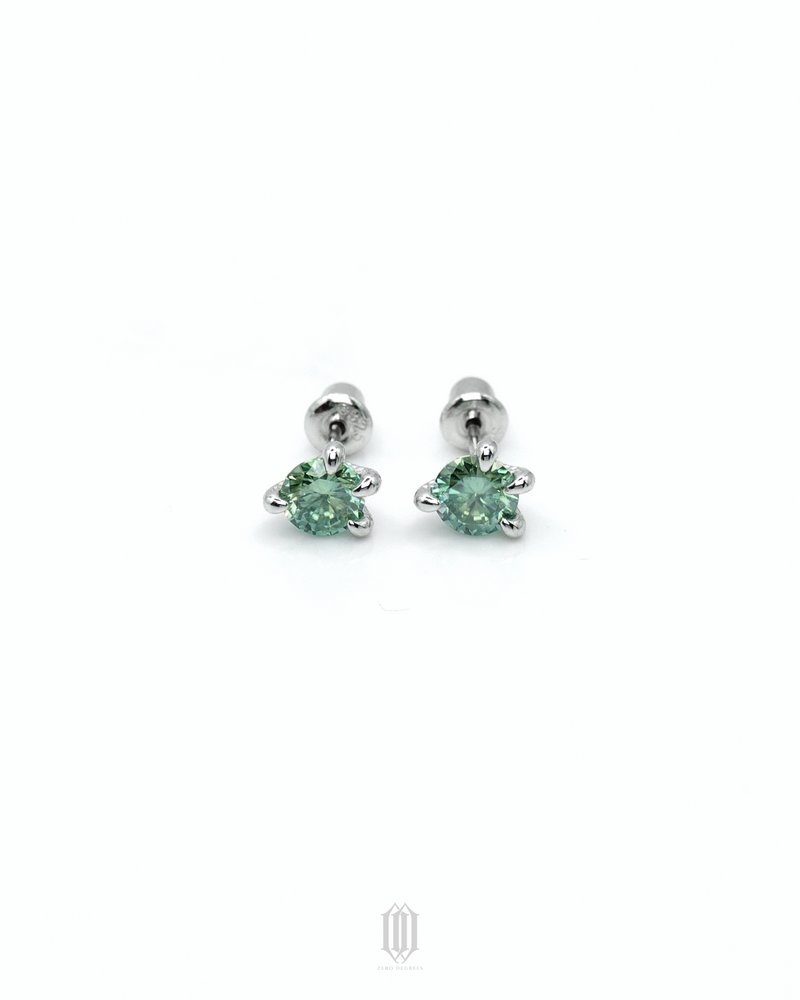 VVS  Moissanite Aquamarine Dragon Claw Earstuds