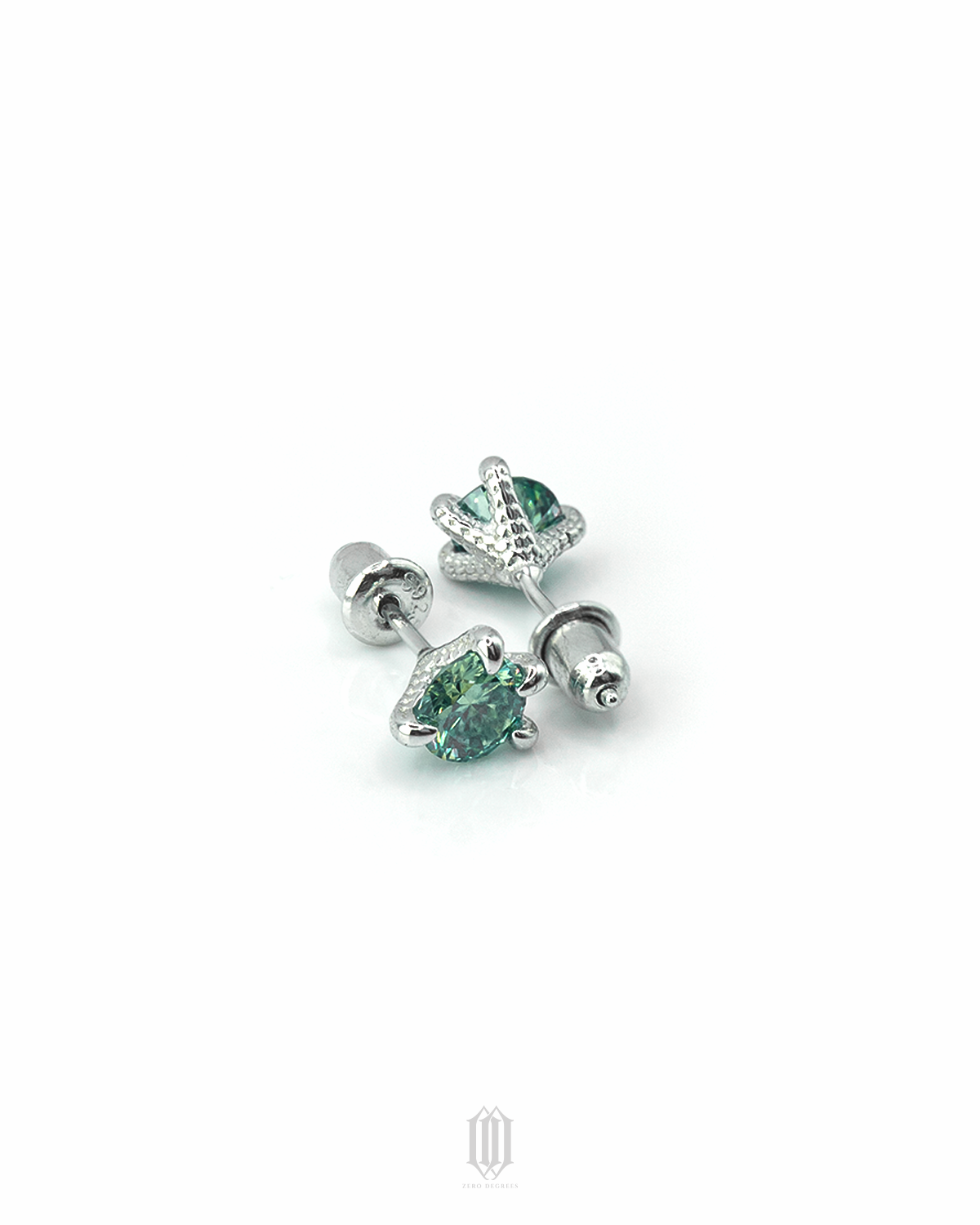 VVS  Moissanite Aquamarine Dragon Claw Earstuds