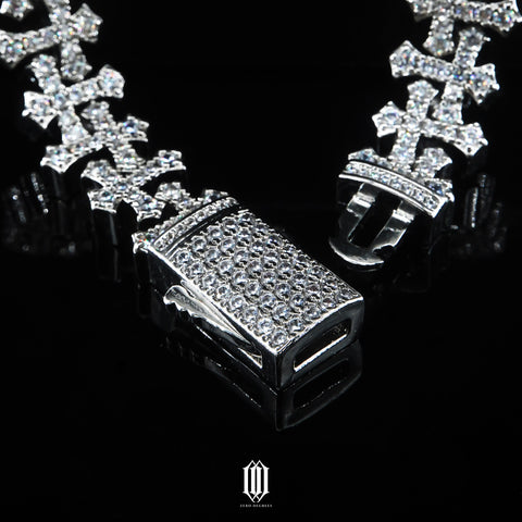 Victorian Cross Bracelet - White Gold