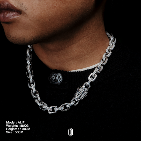 ZDG 12mm Heremes Link Chain - White Gold