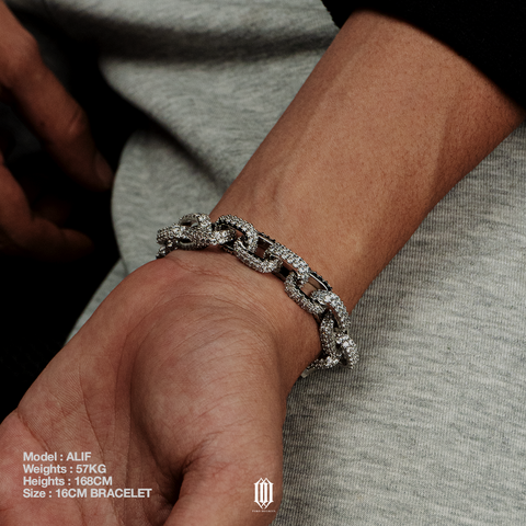 ZDG 12mm Heremes Link Bracelet - White Gold