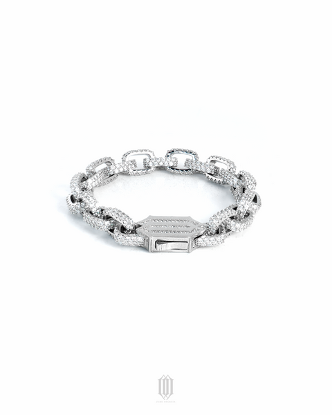ZDG 12mm Heremes Link Bracelet - White Gold