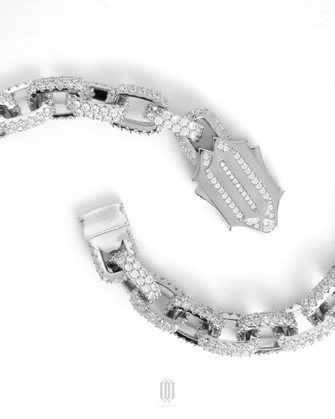 ZDG 12mm Heremes Link Bracelet - White Gold