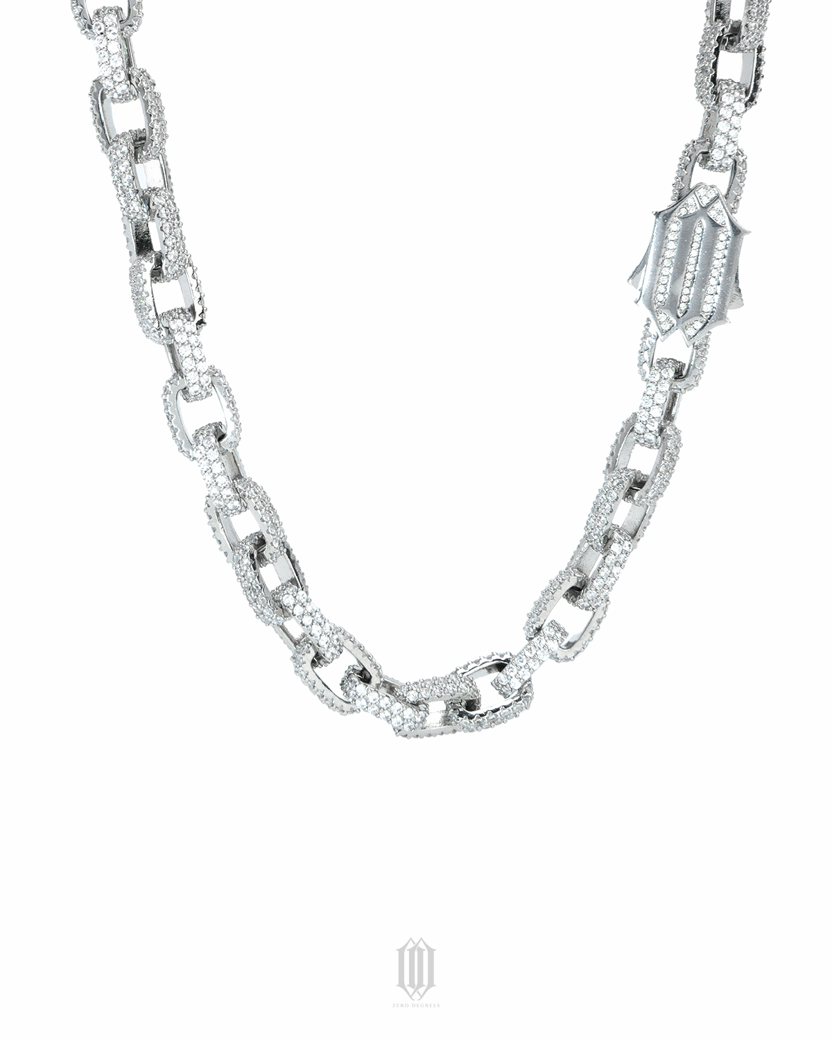 ZDG 12mm Heremes Link Chain - White Gold