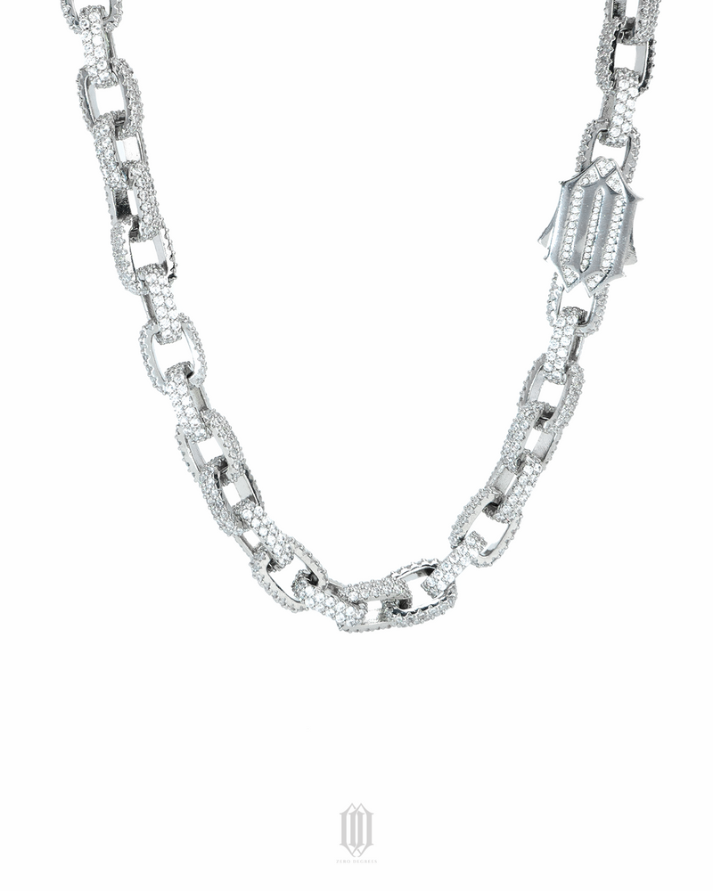 ZDG 12mm Heremes Link Chain - White Gold