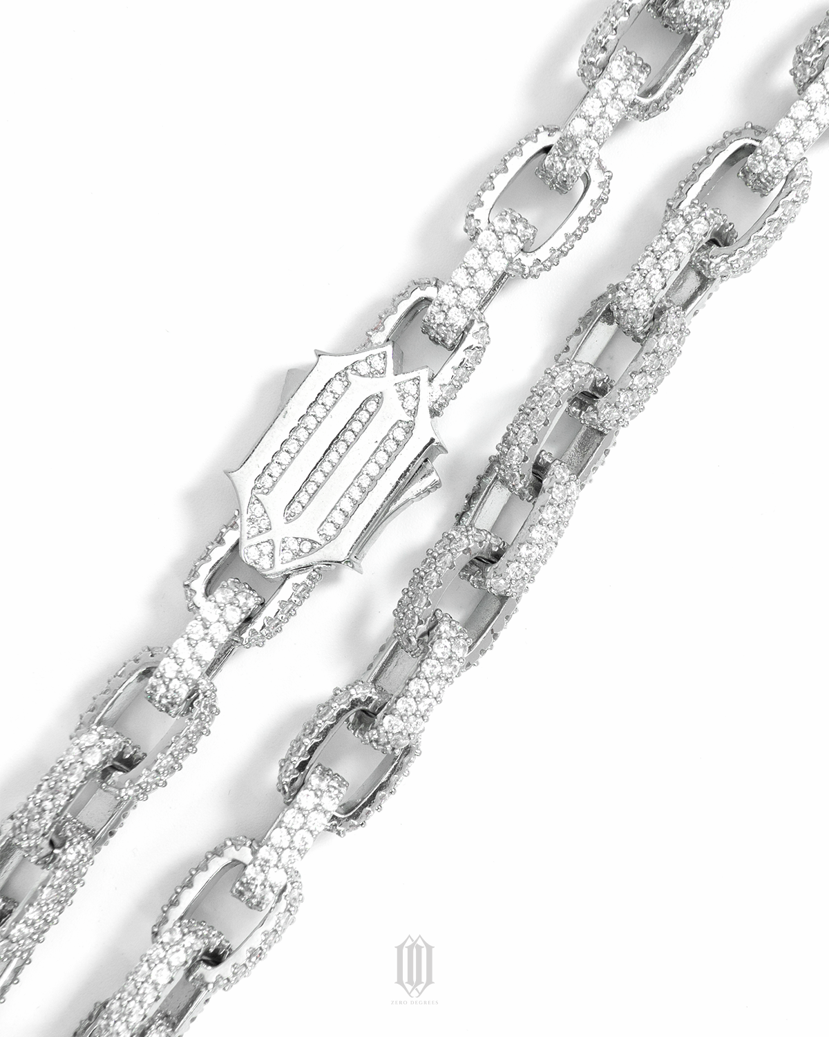 ZDG 12mm Heremes Link Chain - White Gold
