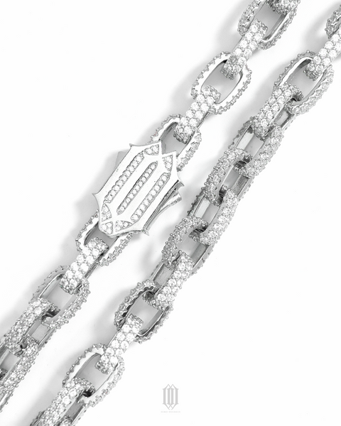 ZDG 12mm Heremes Link Chain - White Gold