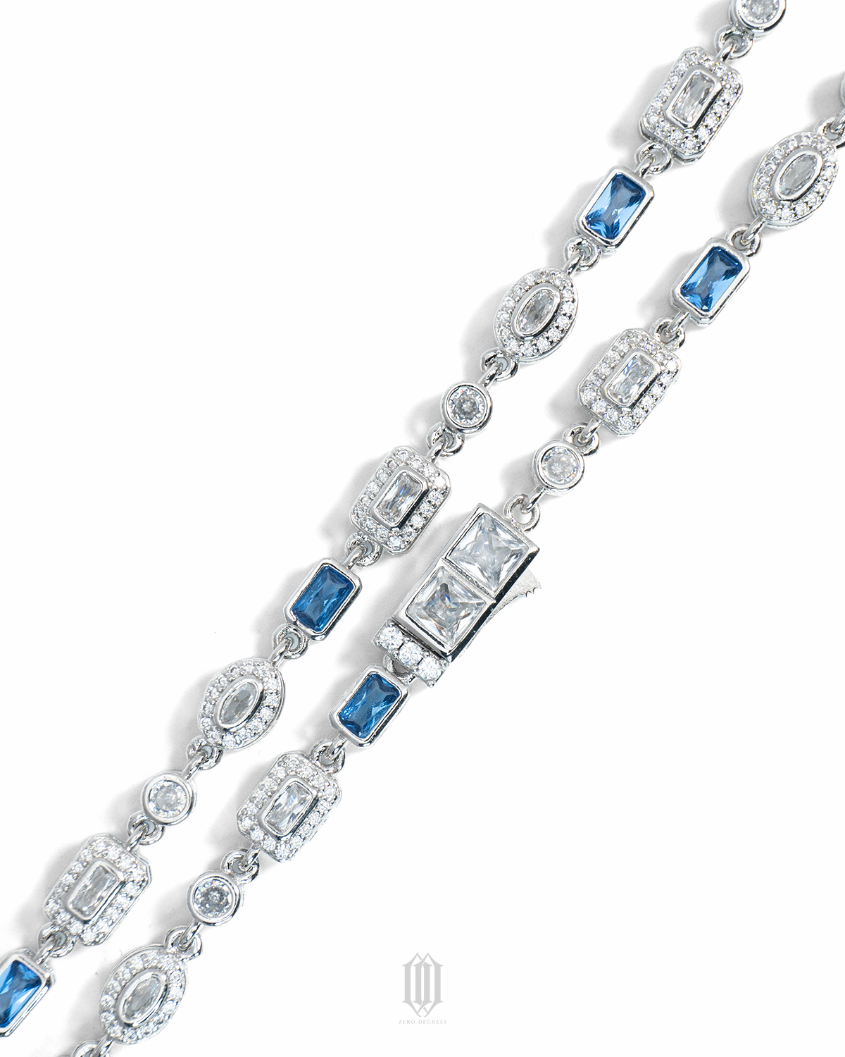 ZDG Clustered Blue Radiant Necklace - White Gold