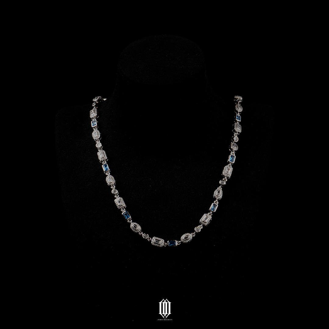ZDG Clustered Blue Radiant Necklace - White Gold