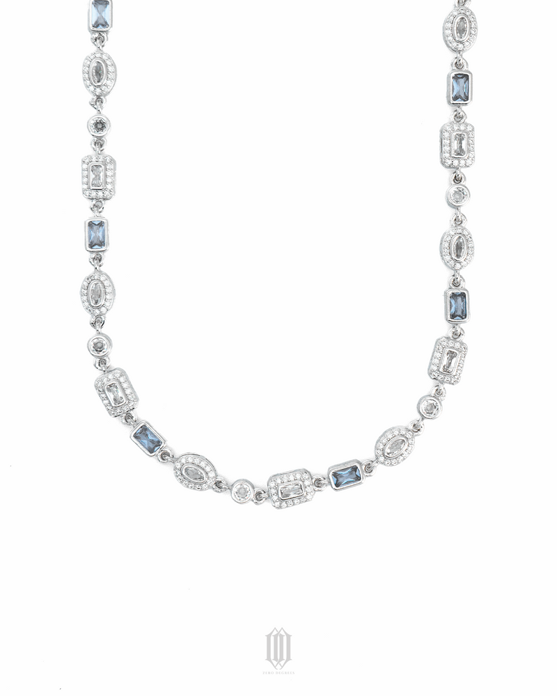 ZDG Clustered Blue Radiant Necklace - White Gold