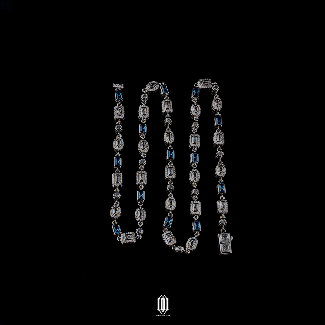 ZDG Clustered Blue Radiant Necklace - White Gold