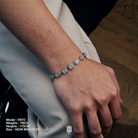 ZDG Clustered Distinct Cut Tennis Bracelet - White Gold