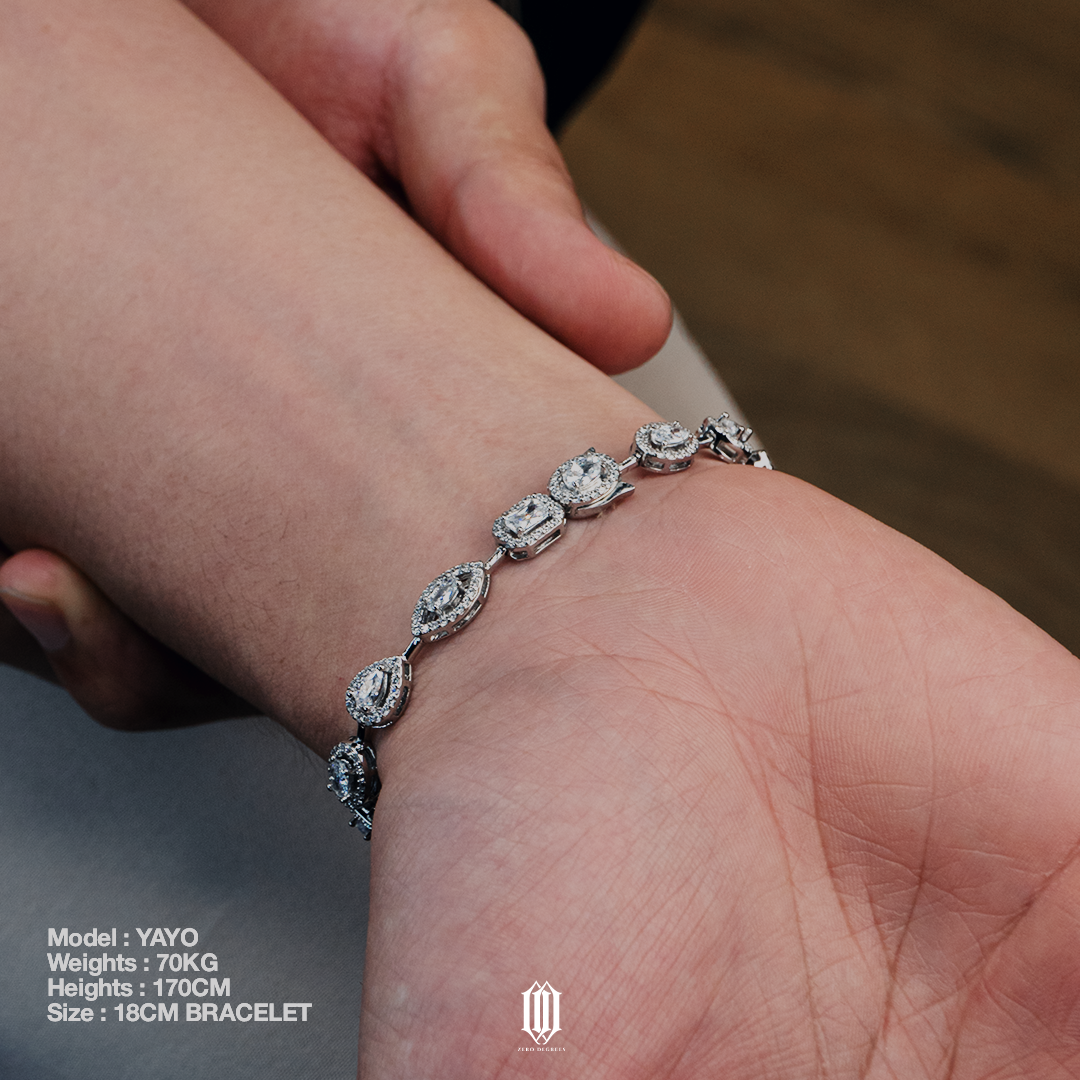 ZDG Clustered Distinct Cut Tennis Bracelet - White Gold