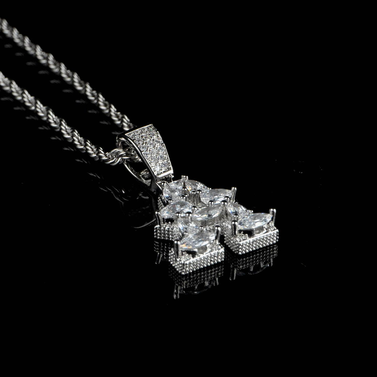 Distinct Cut Letter Pendant - White Gold