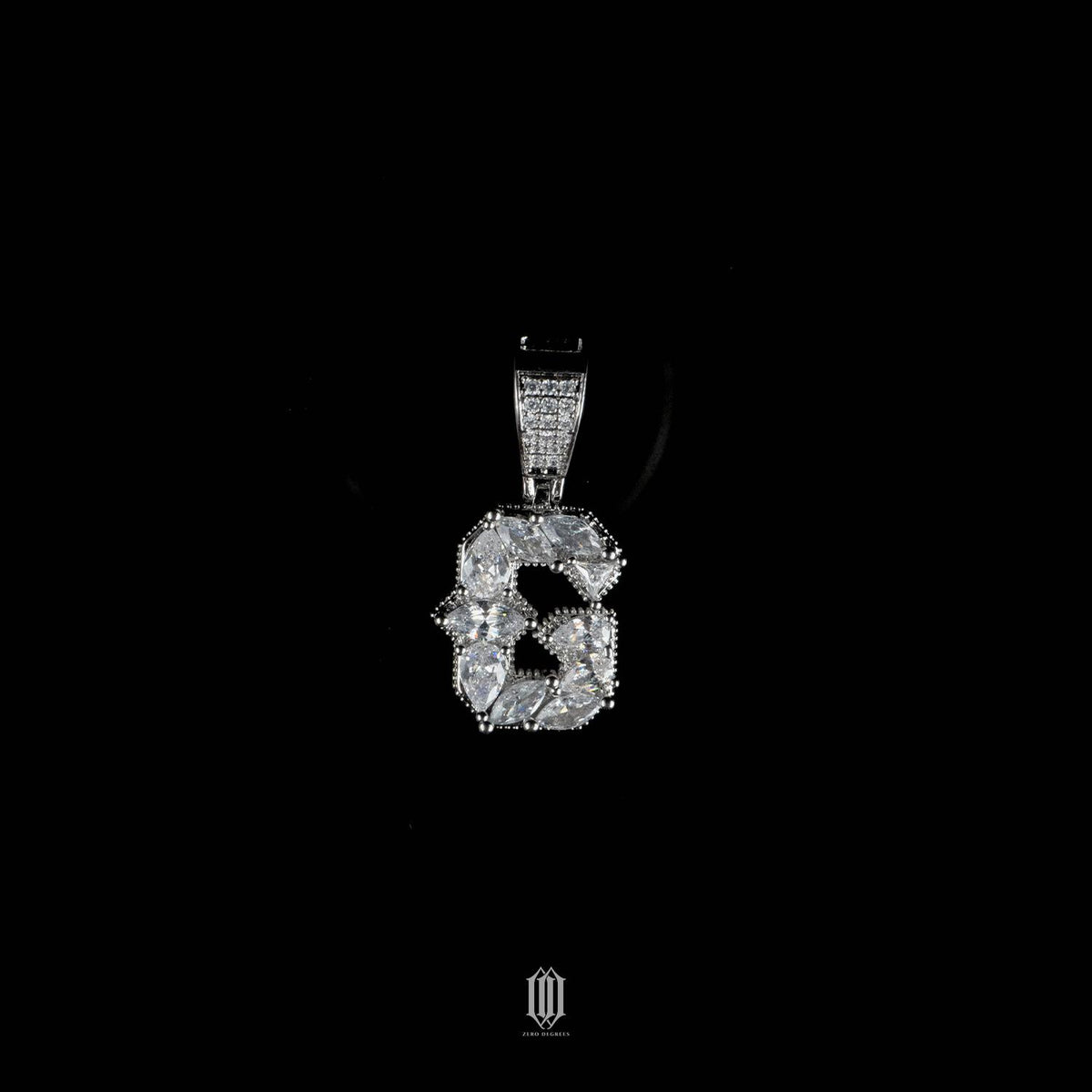 Distinct Cut Letter Pendant - White Gold - Letter G