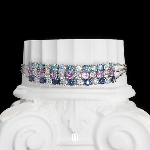 2 Tone Mini Tennis Link Bracelet