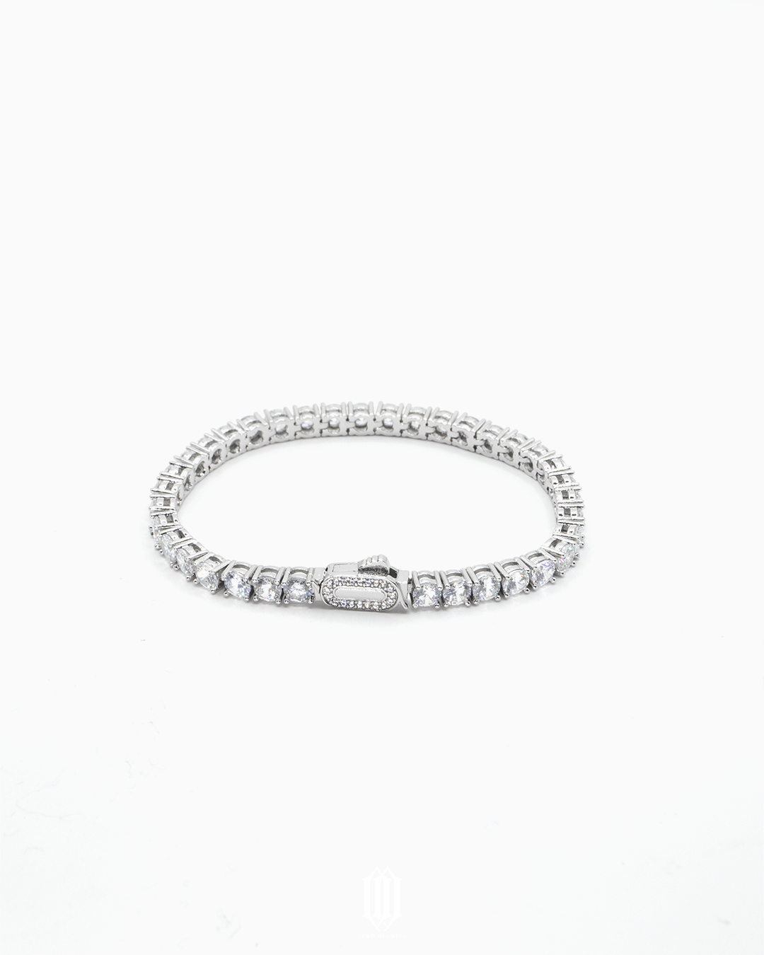 4mm Tennis Link Bracelet - White Gold