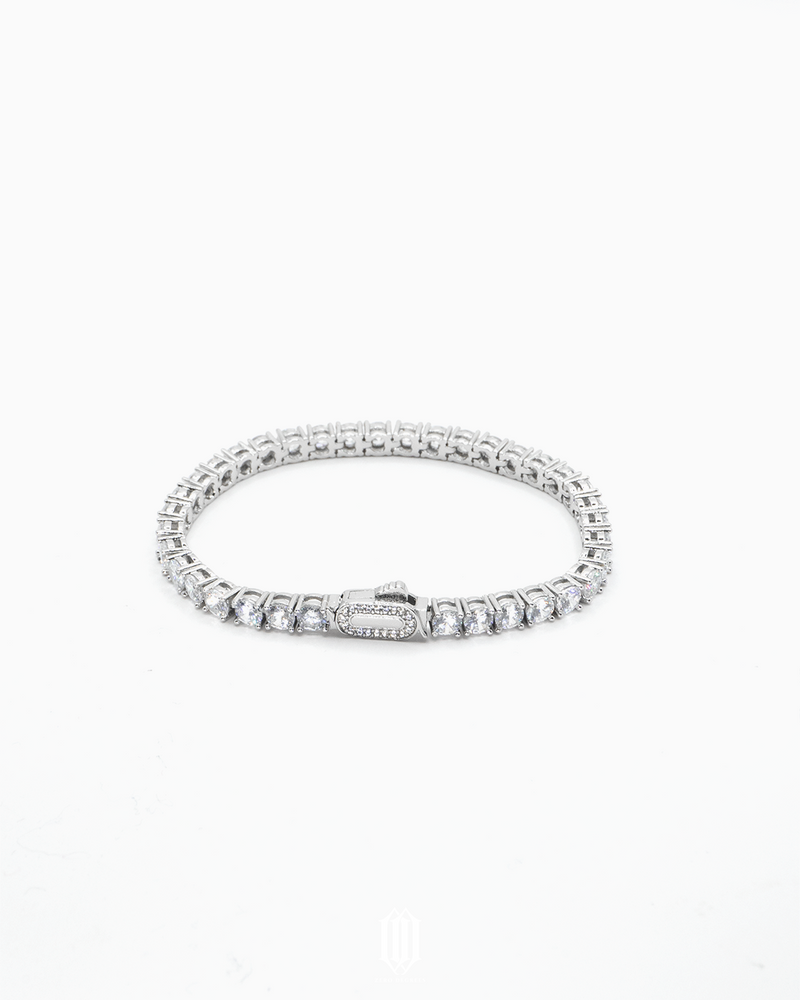 4mm Tennis Link Bracelet - White Gold