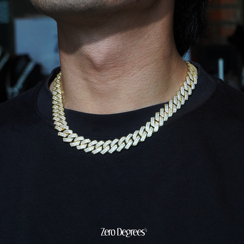 14mm Prong Cuban Link Chain - Gold