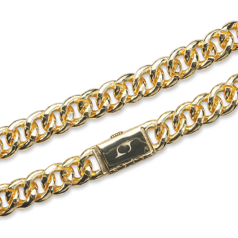 15mm Miami Cuban Link Chain - Gold