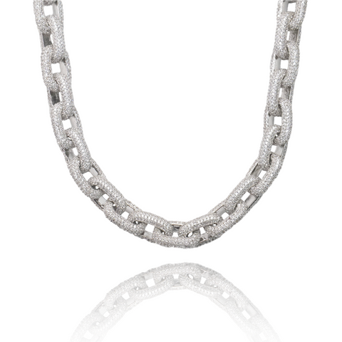12mm Heremes Link Chain - White Gold