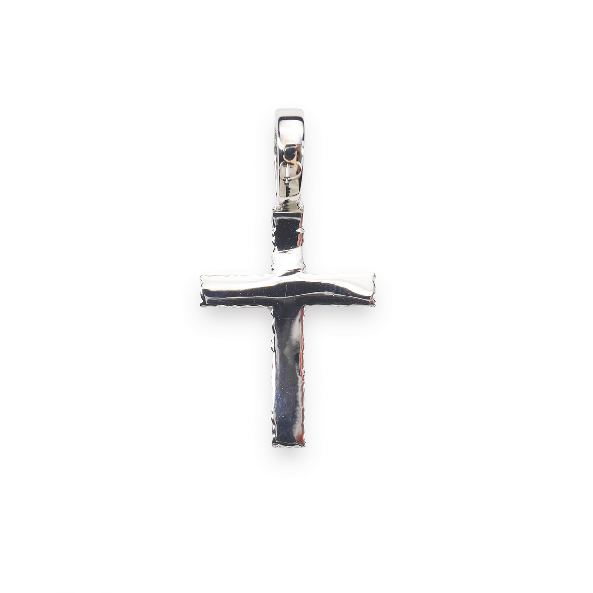 Icy Cross Pendant - White Gold