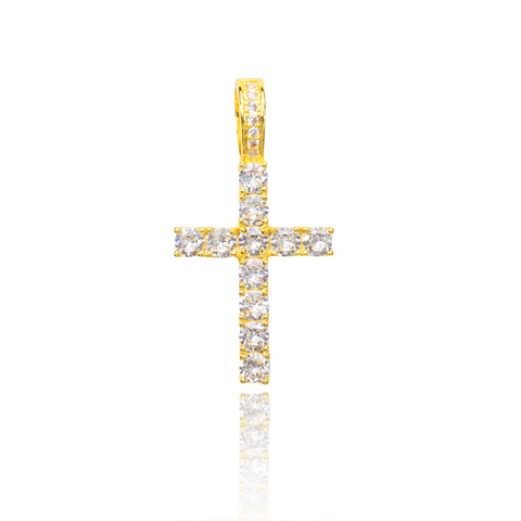 Icy Cross Pendant - Gold