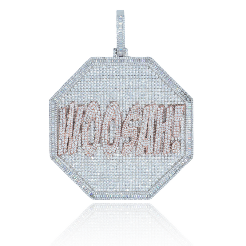 Custom 2 Tone Octagon Shaped Frame Pendant