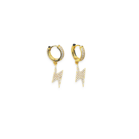 Bolt Hoop Earrings - Gold