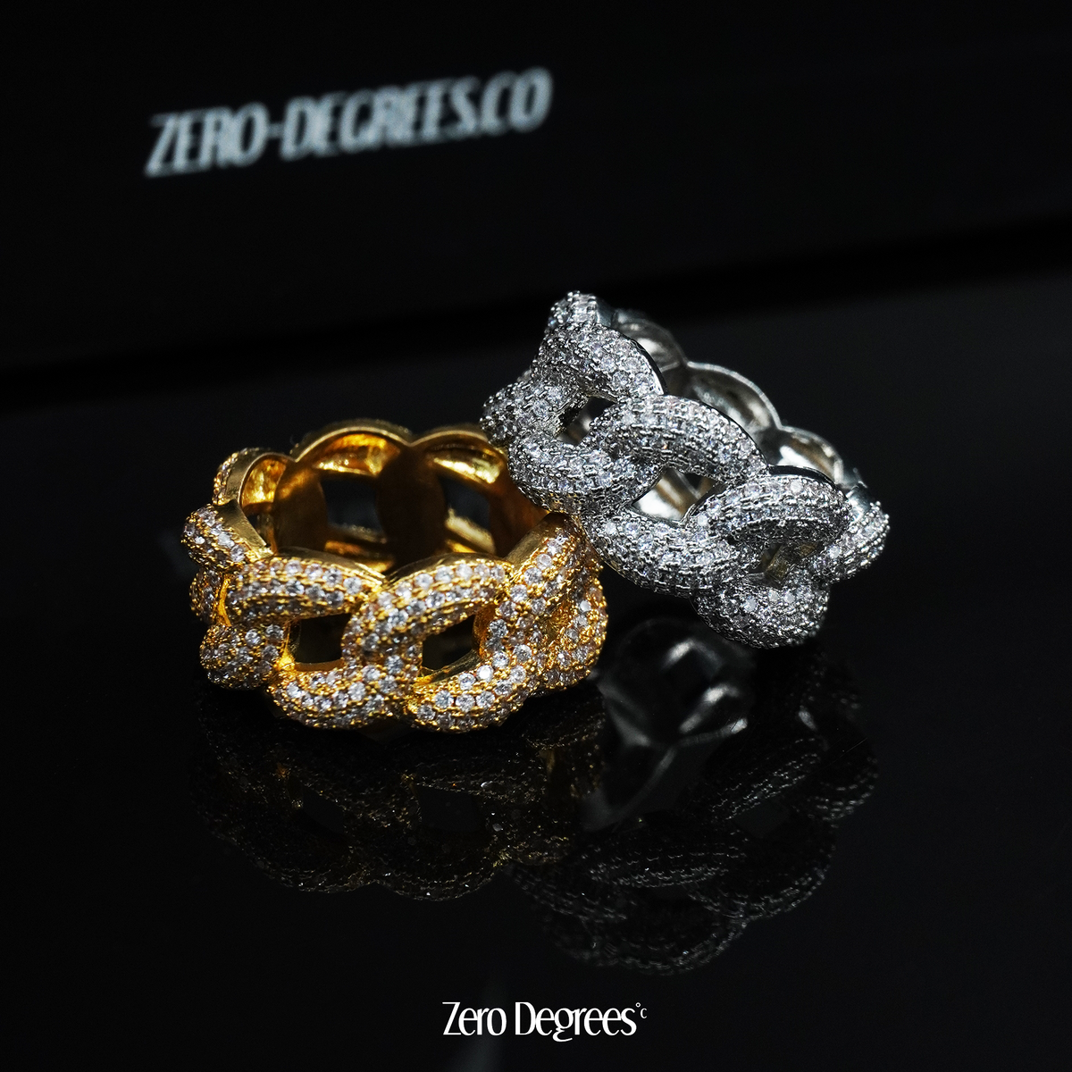 Bubbly Cuban Ring - White Gold