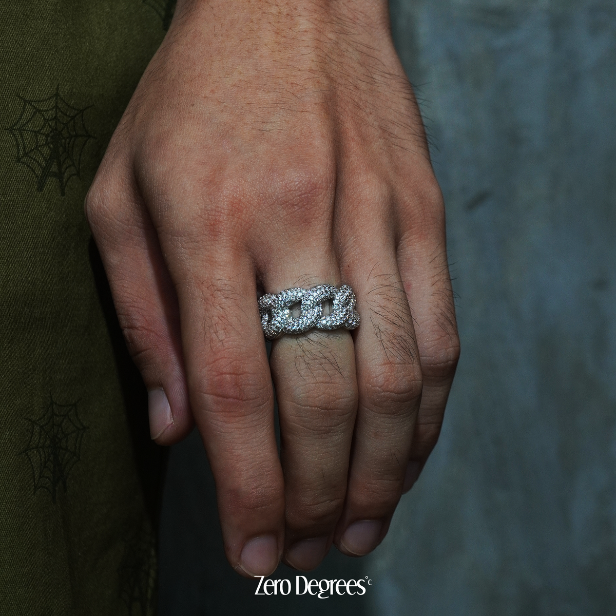 Bubbly Cuban Ring - White Gold