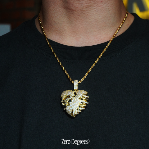 Caged Heart Pendant - Gold