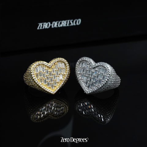 Chunky Heart Ring - White Gold