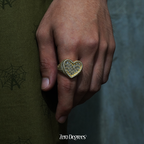 Chunky Heart Ring - Gold