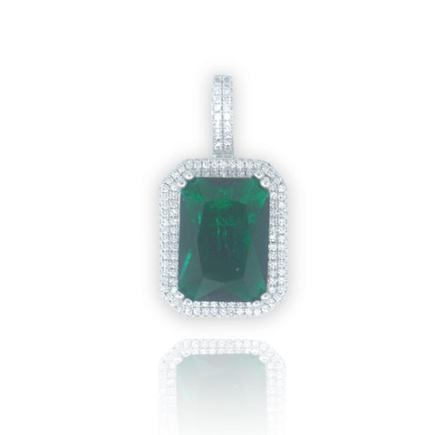 Cloudy Gemstone Pendant -  Emerald