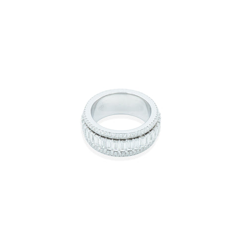 Custom Baguette & Round Cut Spinner Ring