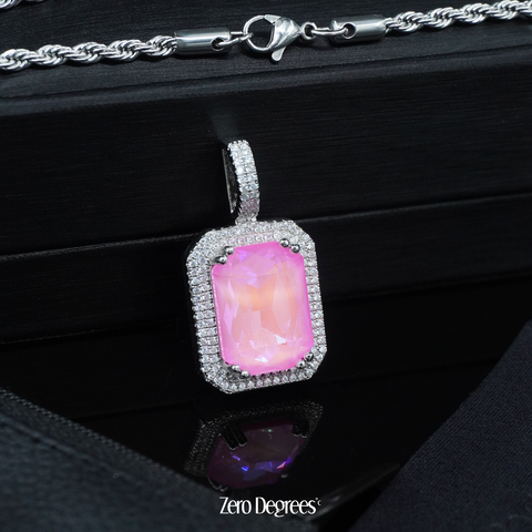 Cloudy Gemstone Pendant - Pink