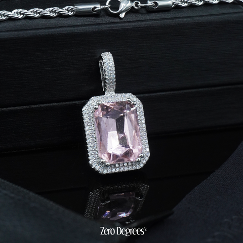 Cloudy Gemstone Pendant -  Sapphire Pink