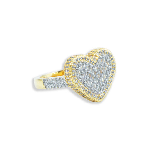 Baguette Heart Ring - Gold