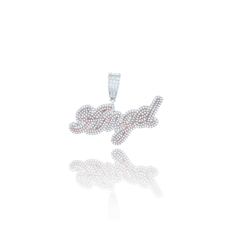 Custom 2 Tone Script Font Letter/Name Pendant