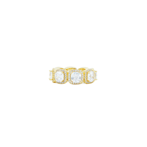 Clustered Cubic Ring - Gold