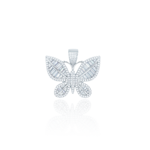 Mini Butterfly Pendant - White Gold